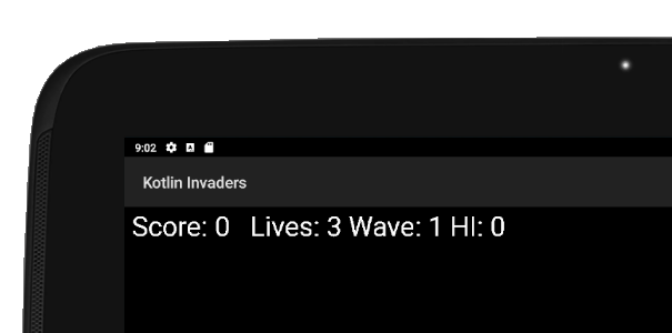 Space Invaders game showing the invader formation mid-wave with some invaders destroyed.
