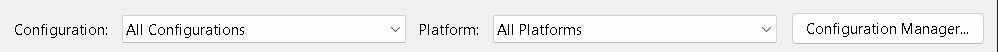Both dropdowns set to All. Do this before changing any settings, so that the changes apply to every kind of build.
