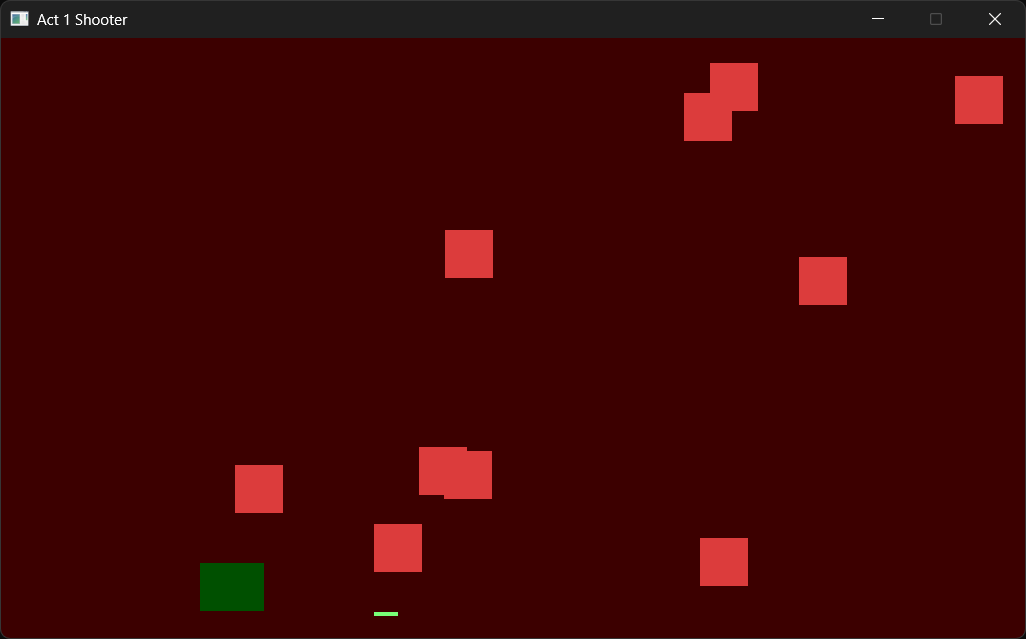 Game over. The background has turned dark red, the ship is dimmed, the lives are gone, and everything has stopped, even the last laser, until you press R.