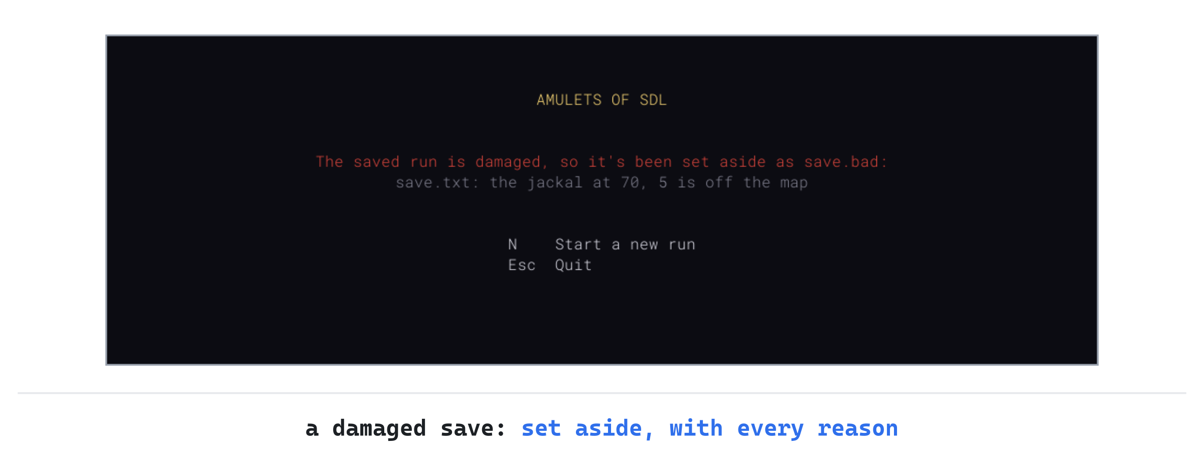 A damaged save, turned away