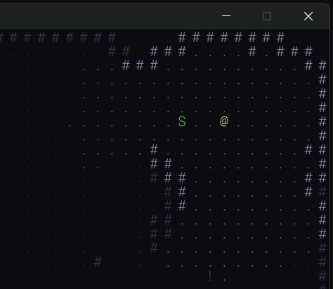 Part 12 — an organic cave floor of winding open rock lit by the player's field of view, with no rectangular rooms